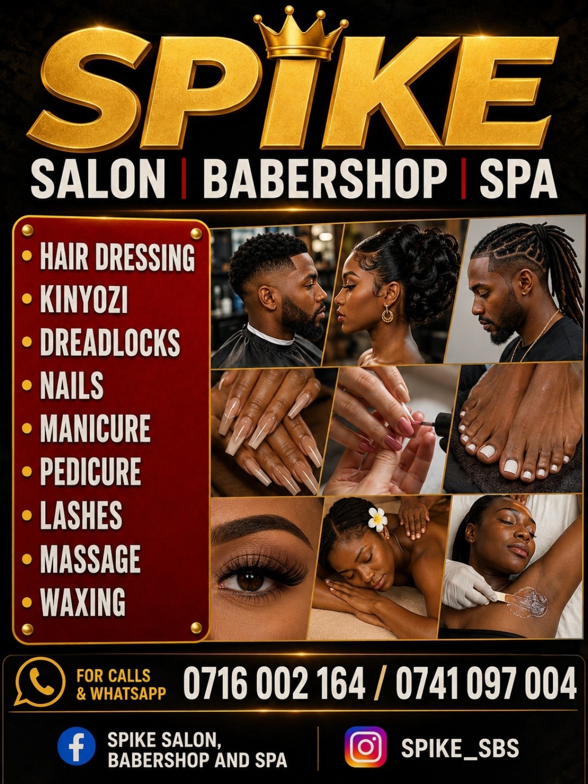 Spike Salon, Barbershop and Spa services